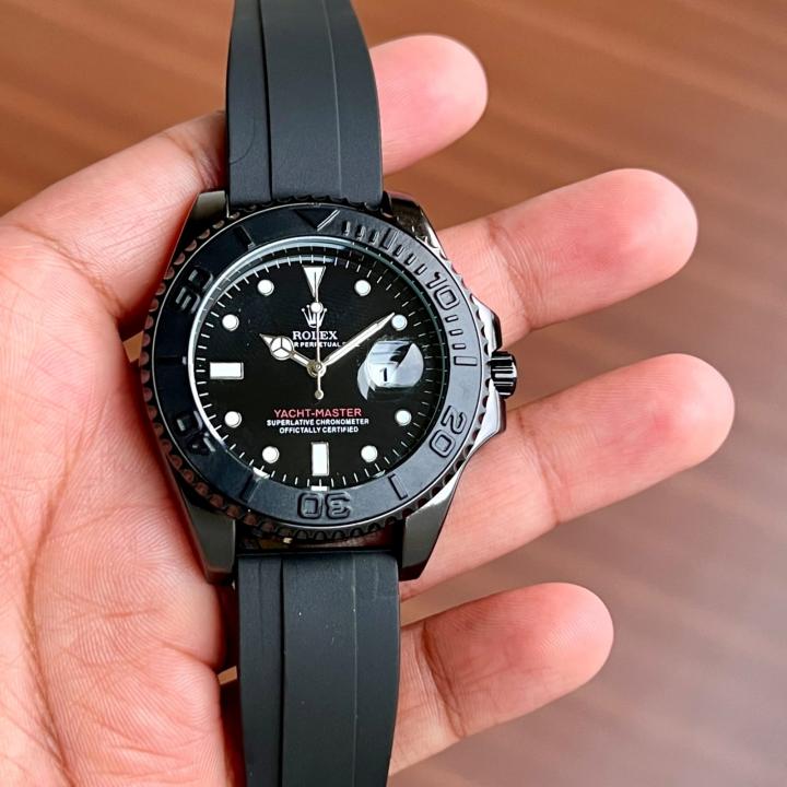Role_x Oyster perpetual Yatch Master Battery operated  Black
